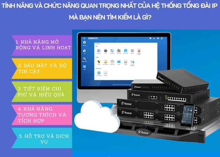 Các tính năng và chức năng quan trọng nhất của hệ thống tổng đài IP là gì ?